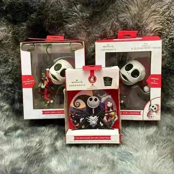 3 Hallmark Disney Tim Burton's The  Nightmare Before Christmas Ornaments - Picture 4 of 17